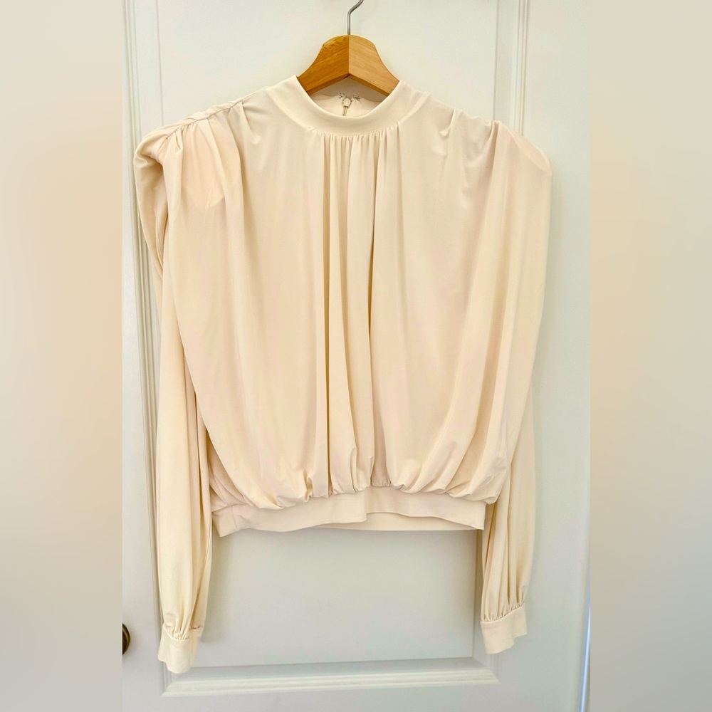 Express Mock Neck Padded Blouse Size S